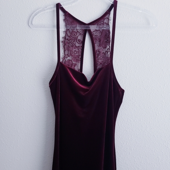 Lulu's Crazy Over You Burgundy Velvet Racerback Maxi Dress - Picture 3 of 10
